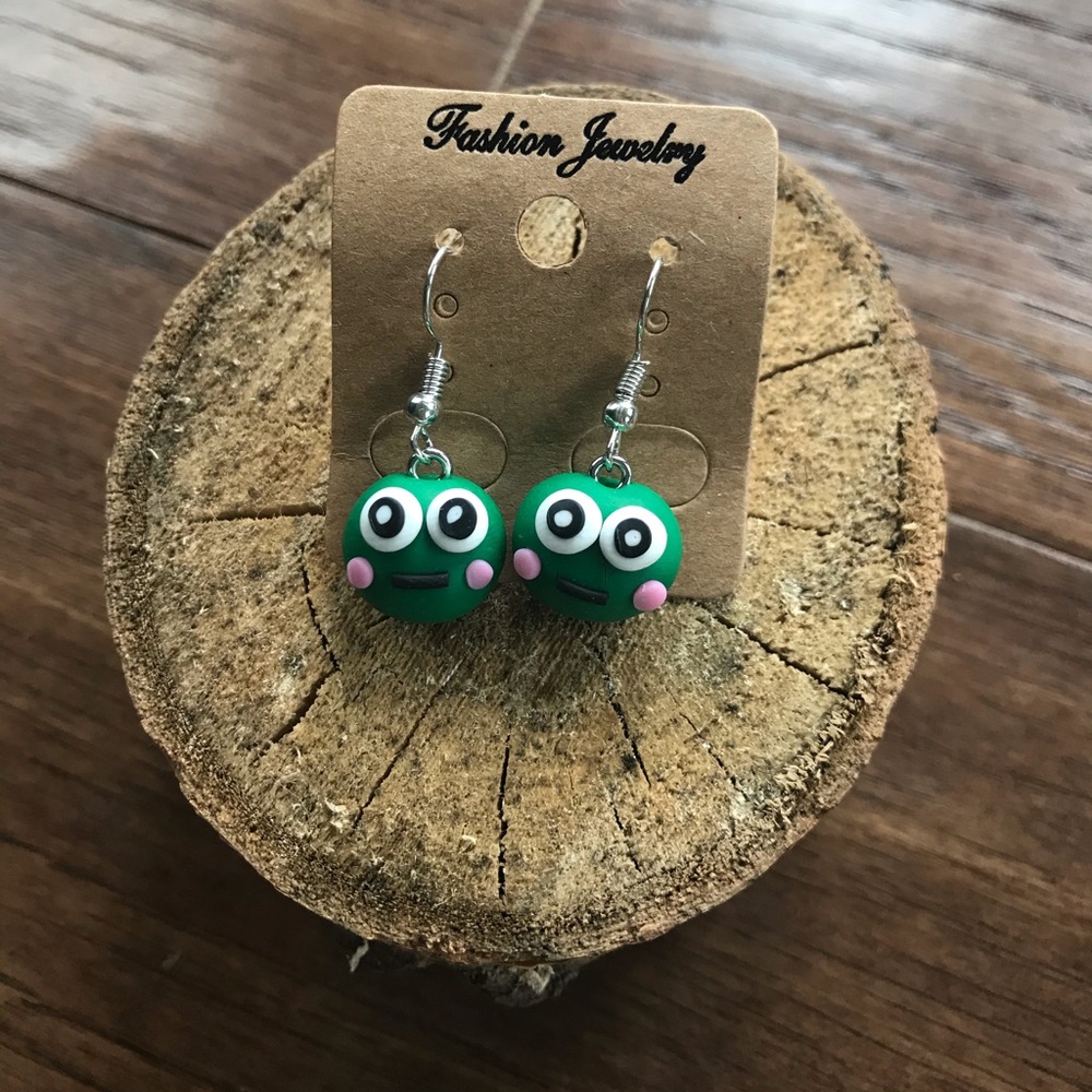 💐Spring sale! 50% off!💐Green Frog Earrings